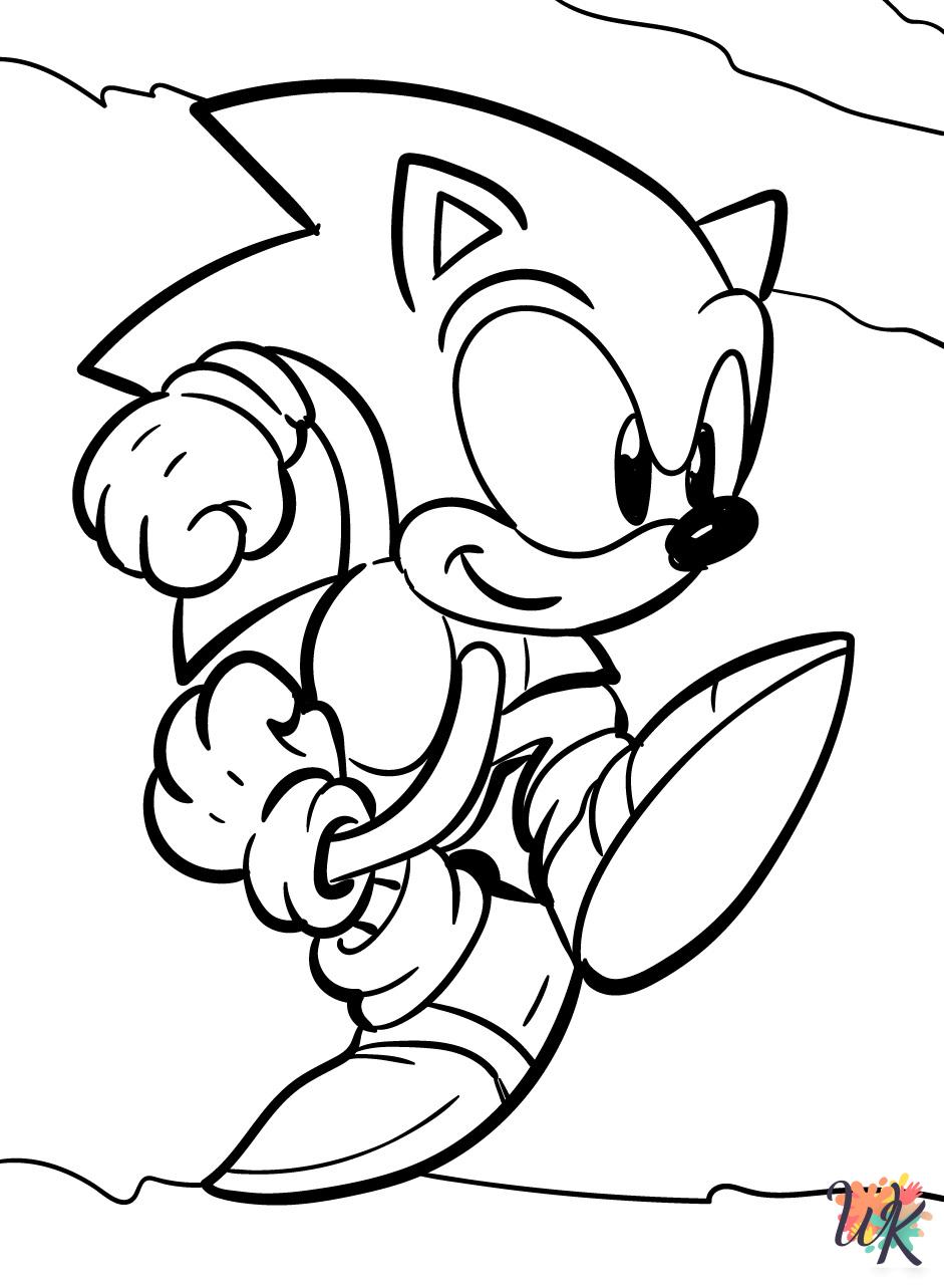 free printable Sonic coloring pages for adults