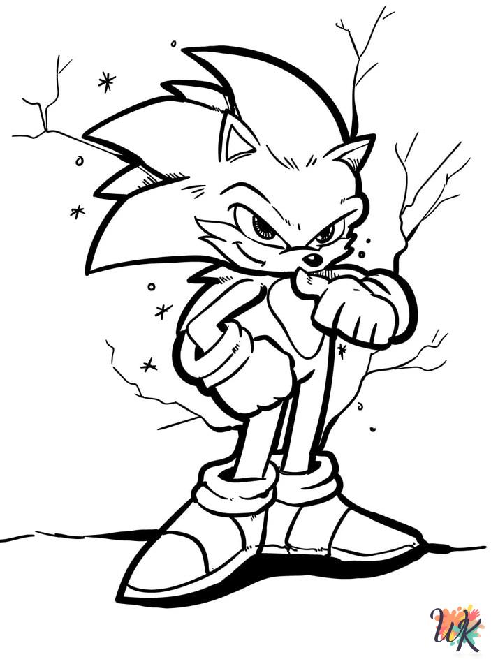 easy Sonic coloring pages
