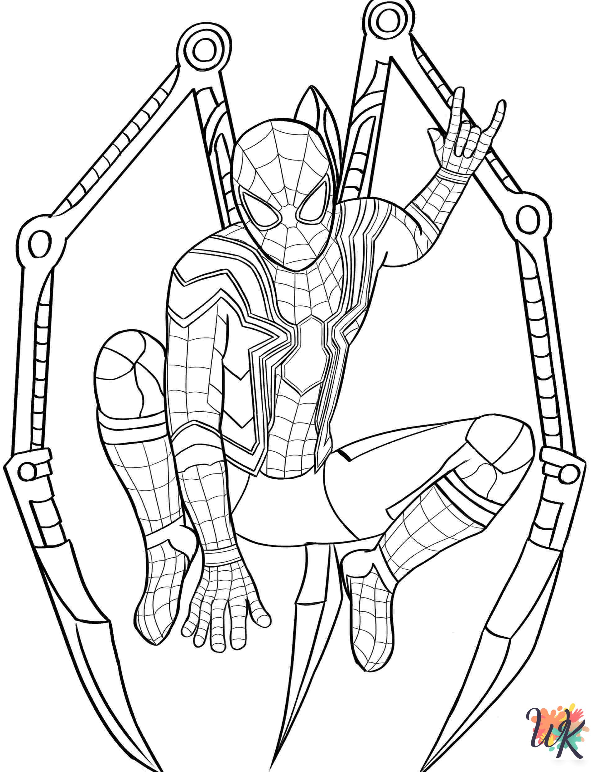free full size printable Spiderman coloring pages for adults pdf