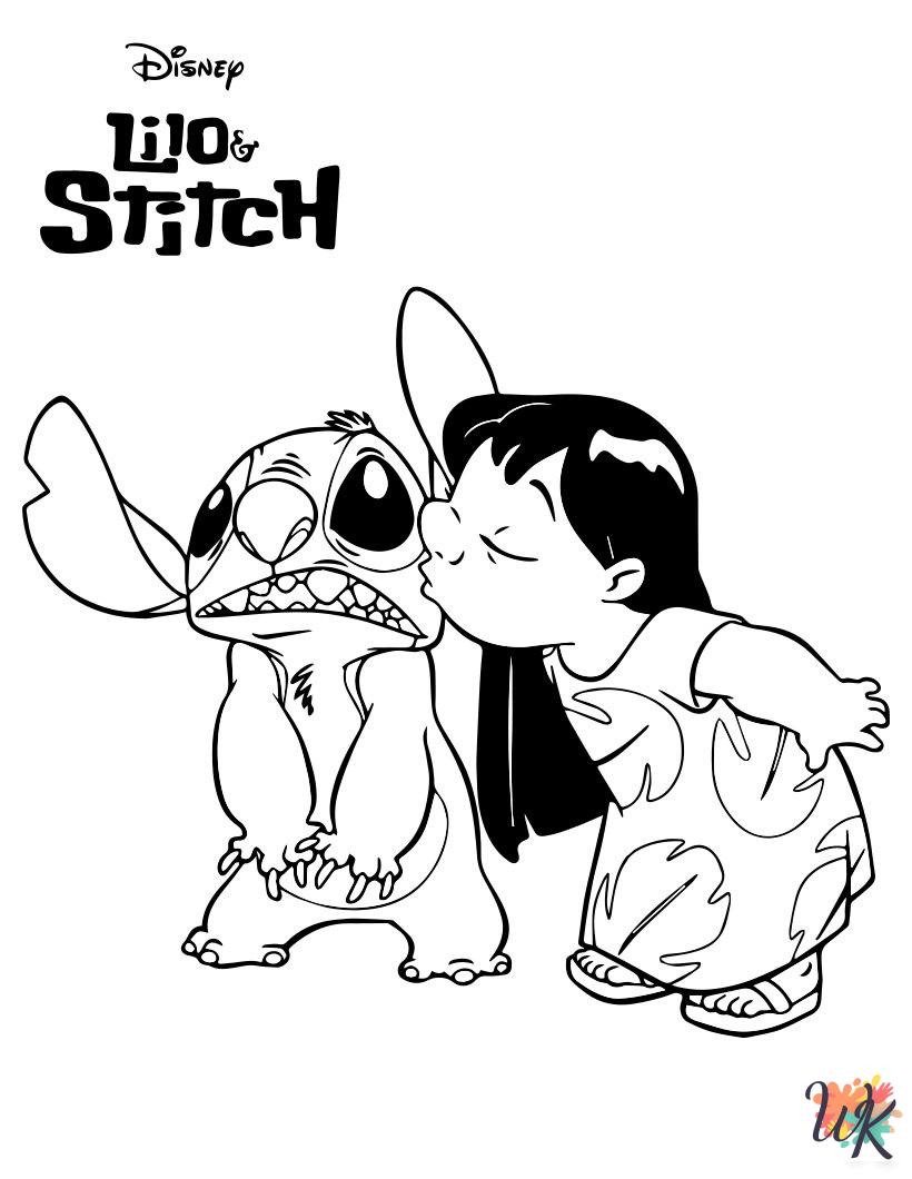 free full size printable Stitch coloring pages for adults pdf