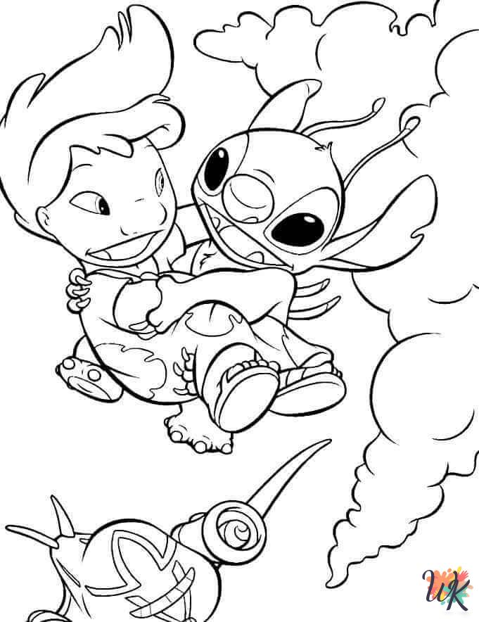 Stitch coloring pages free