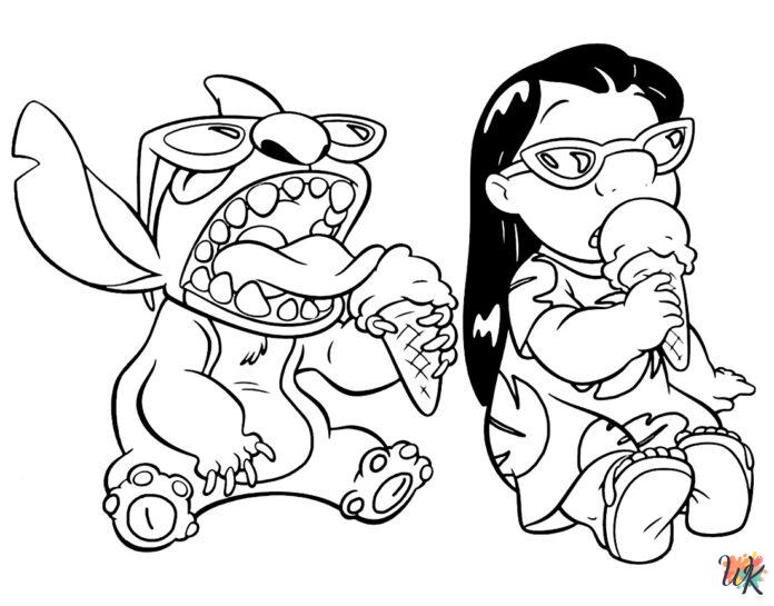 Stitch coloring pages for preschoolers