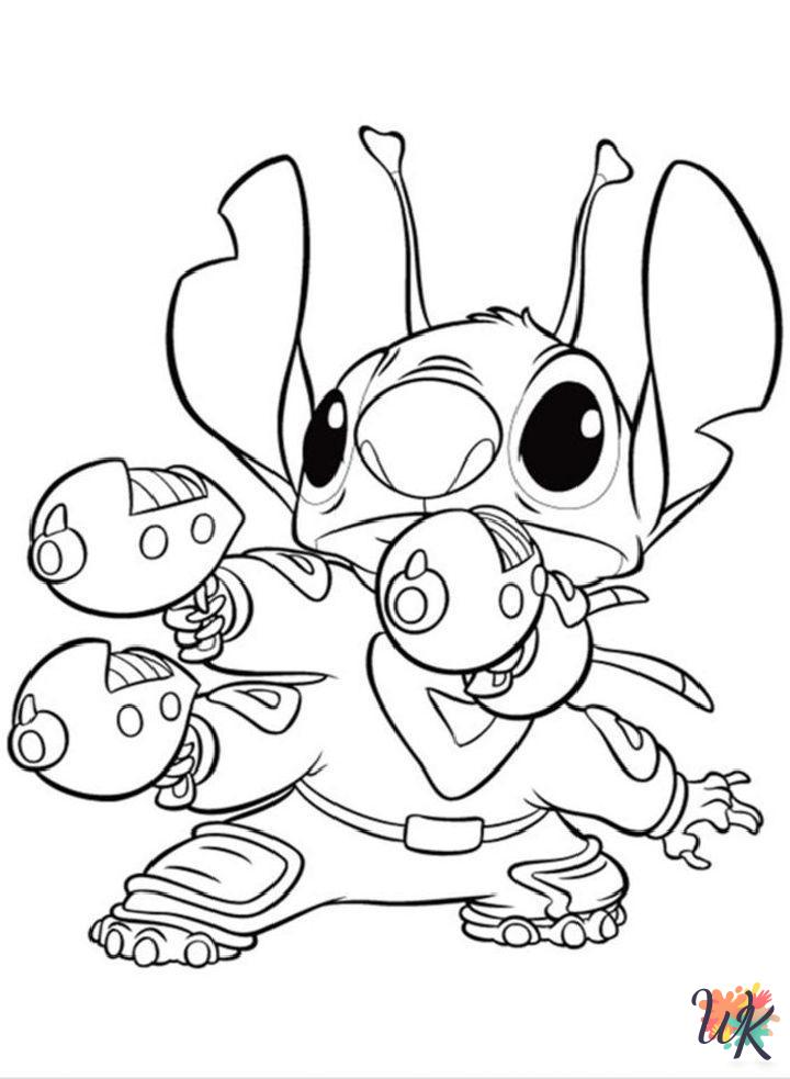 Stitch decorations coloring pages