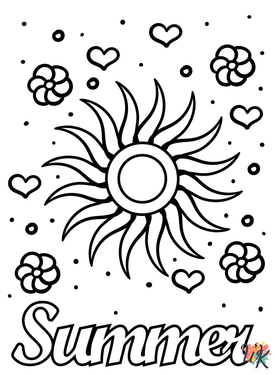 Summer ornaments coloring pages