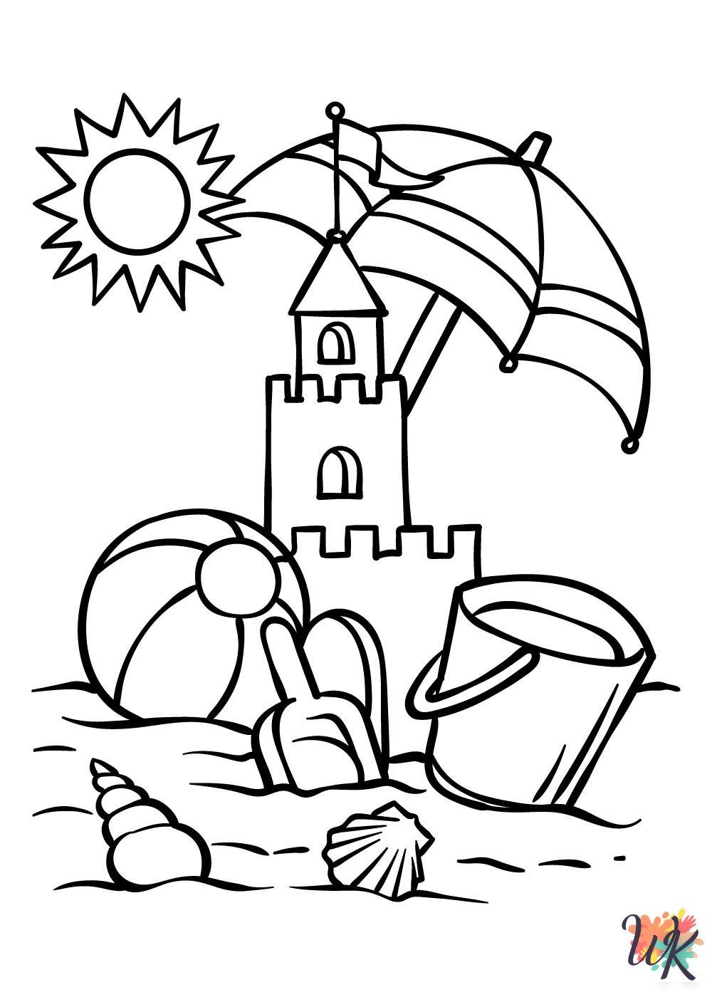 Summer themed coloring pages