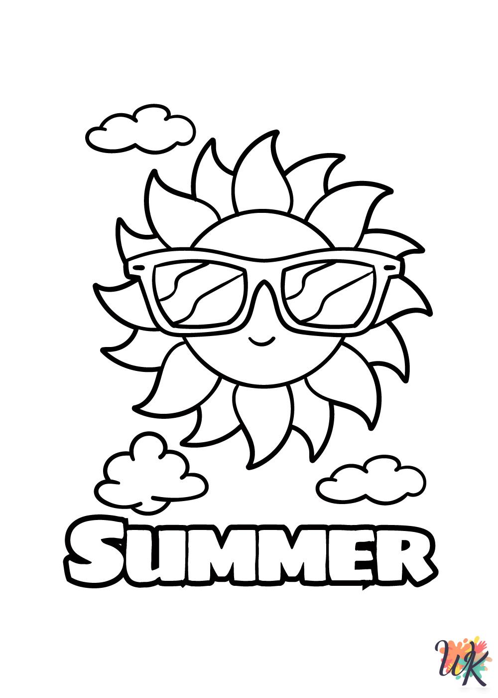 Summer coloring pages for kids