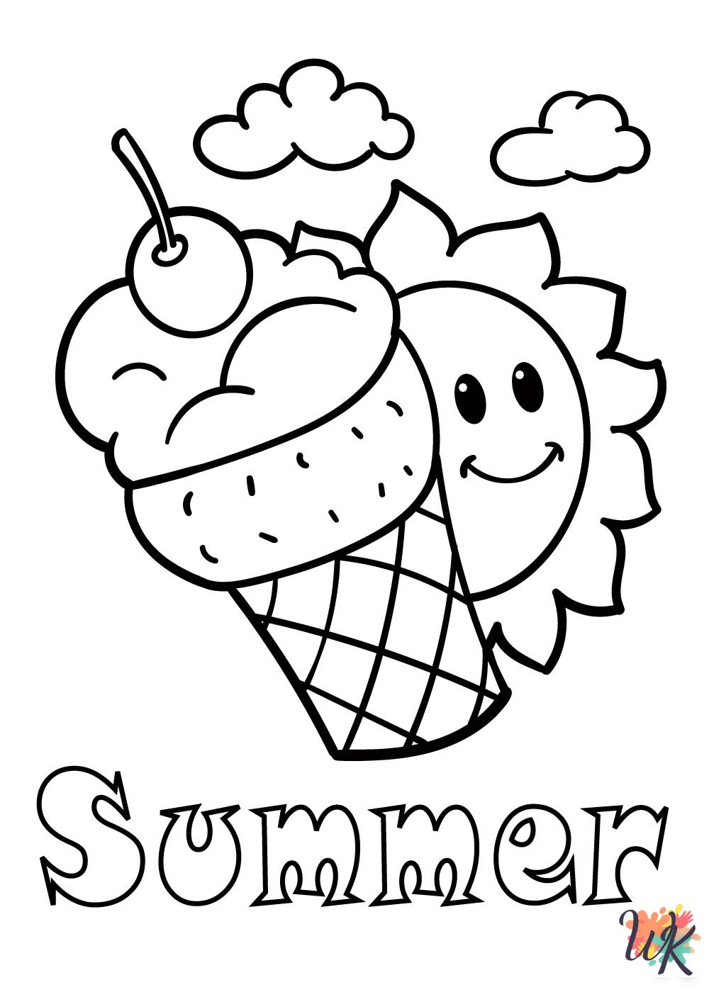 free adult Summer coloring pages