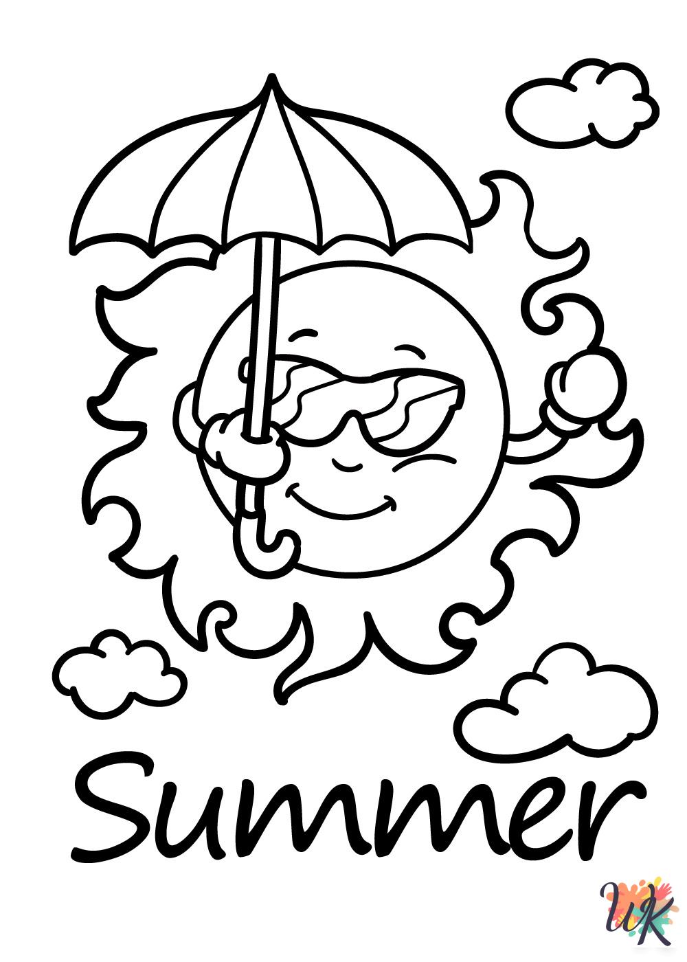 Summer adult coloring pages