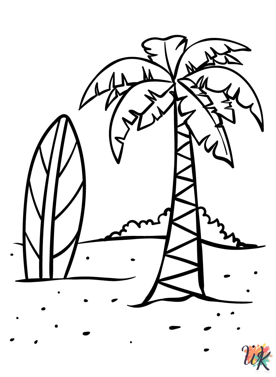 easy cute Summer coloring pages