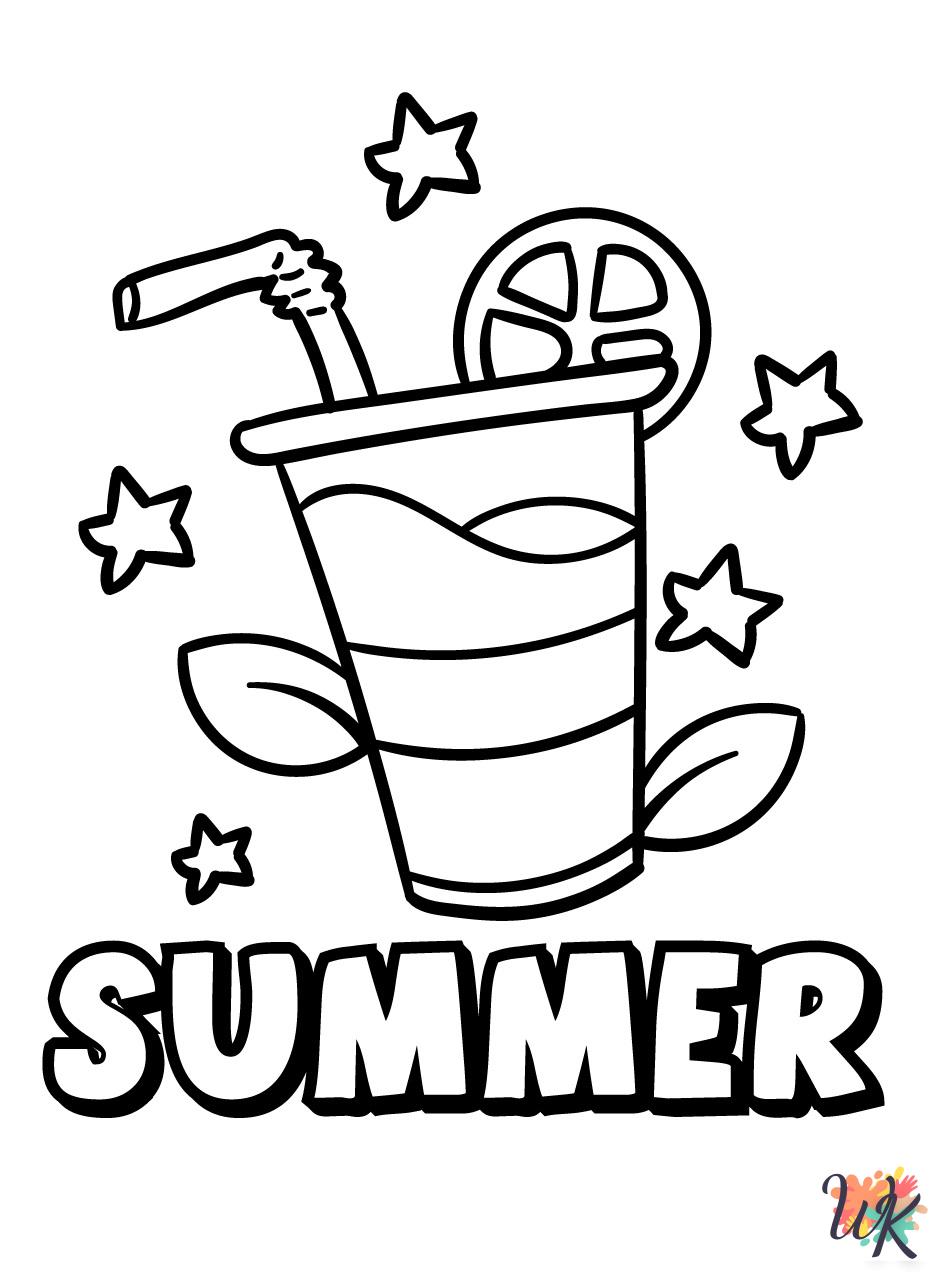 Summer coloring pages for adults easy