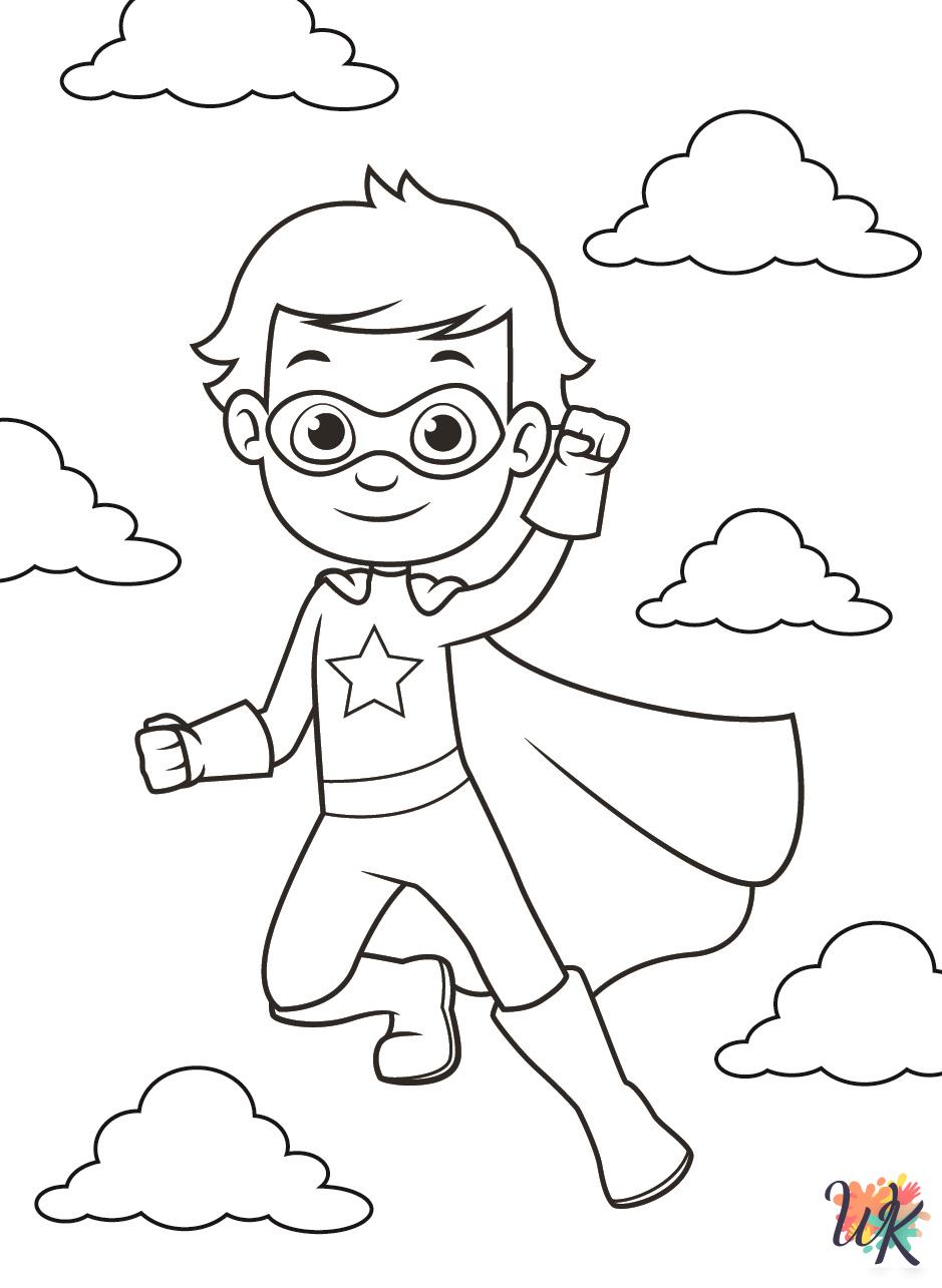 detailed Superhero coloring pages for adults