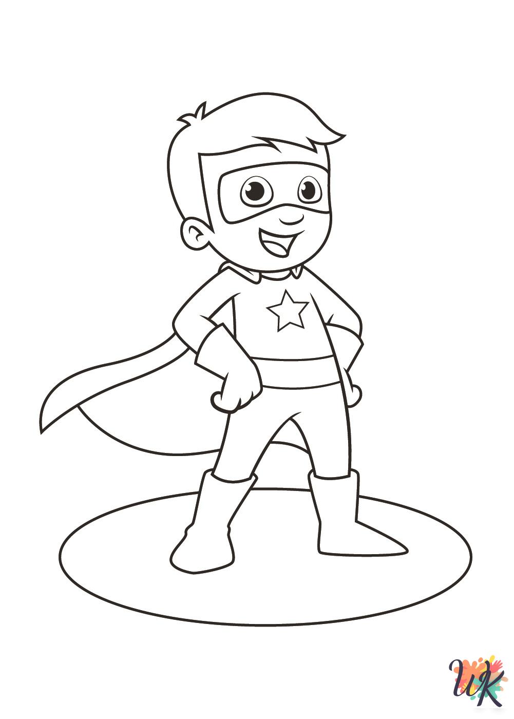 detailed Superhero coloring pages for adults