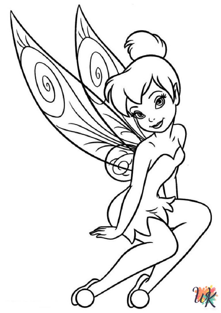 easy cute Tinkerbell coloring pages