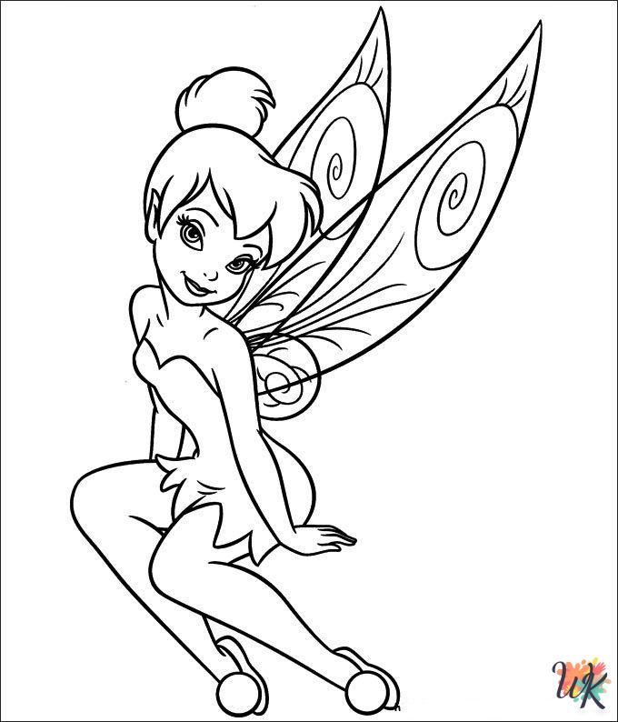 easy Tinkerbell coloring pages 1