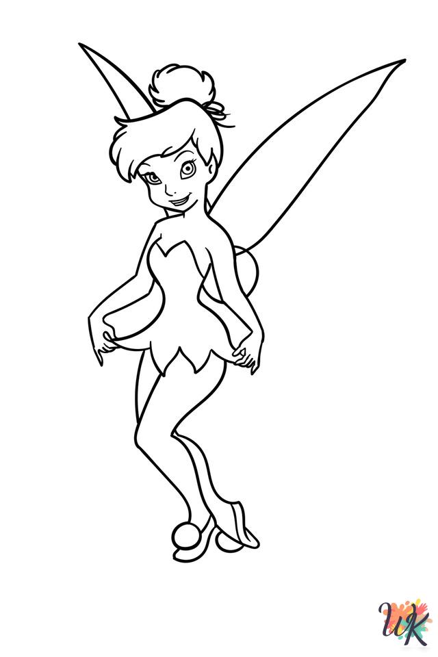 Tinkerbell coloring pages for adults easy