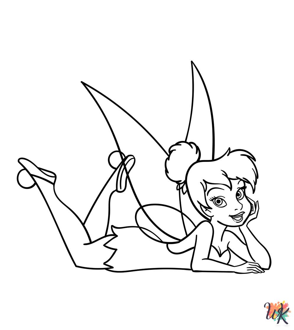 kawaii cute Tinkerbell coloring pages