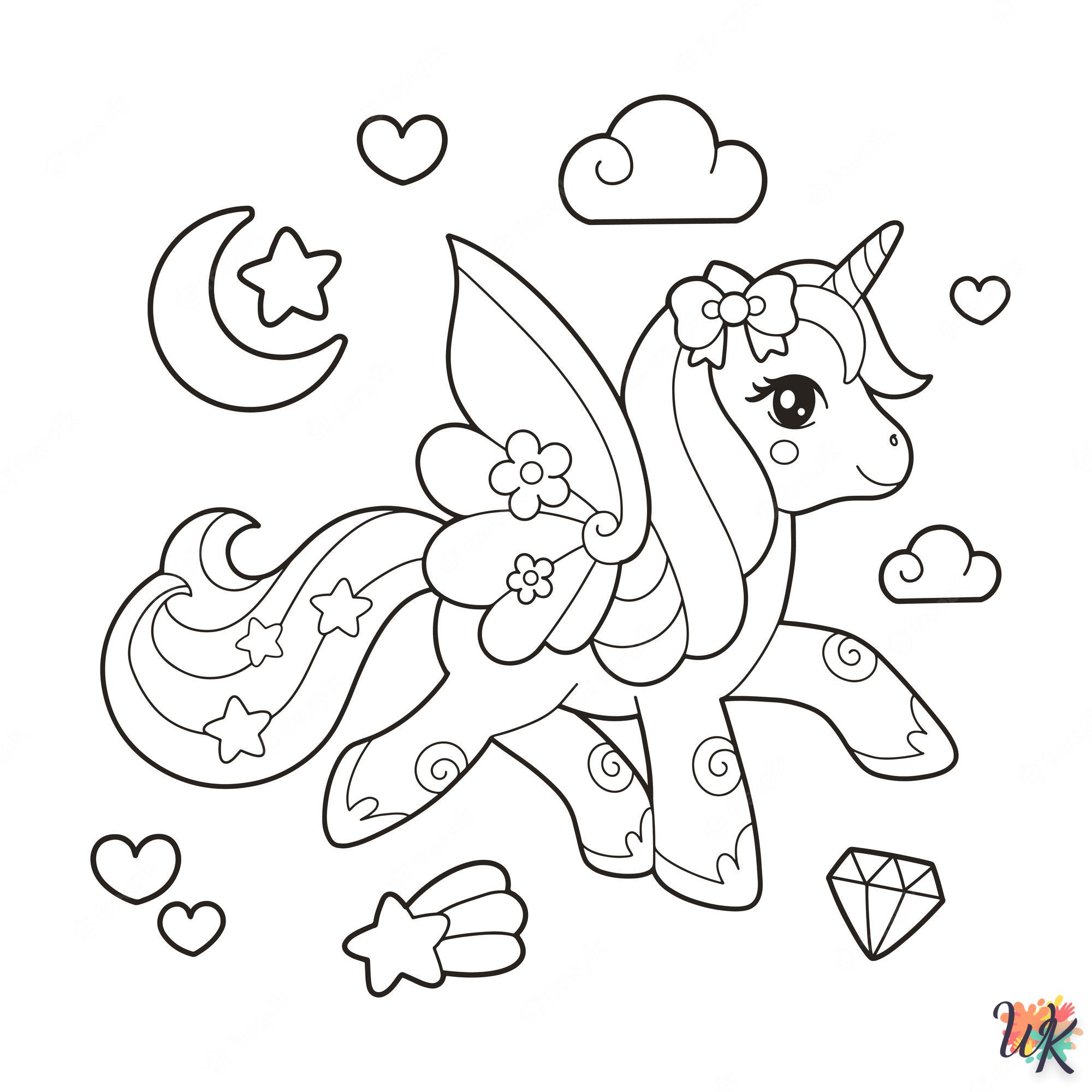 Unicorn free coloring pages
