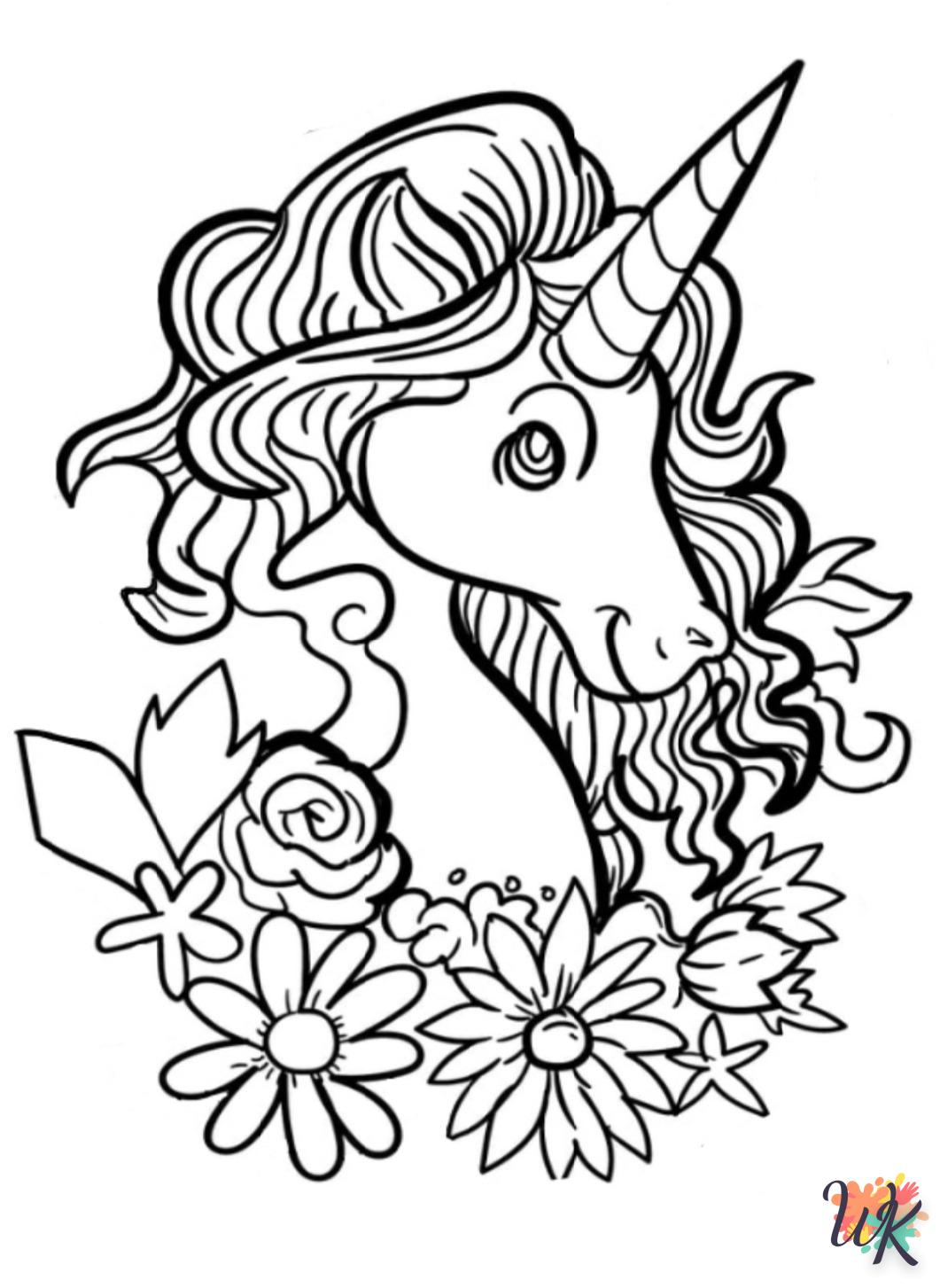 Unicorn coloring pages easy