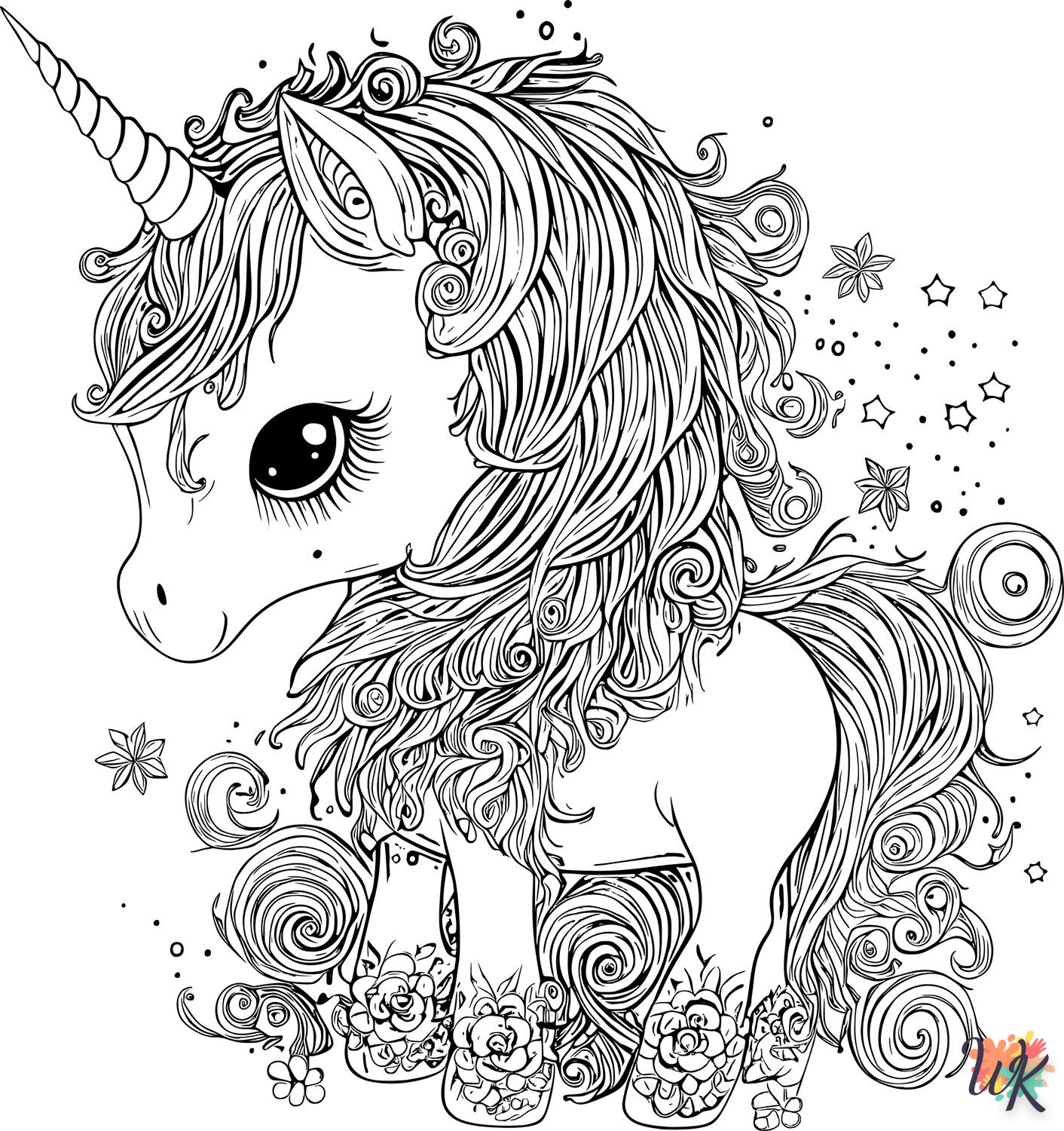 detailed Unicorn coloring pages