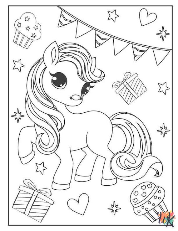 Unicorn coloring book pages