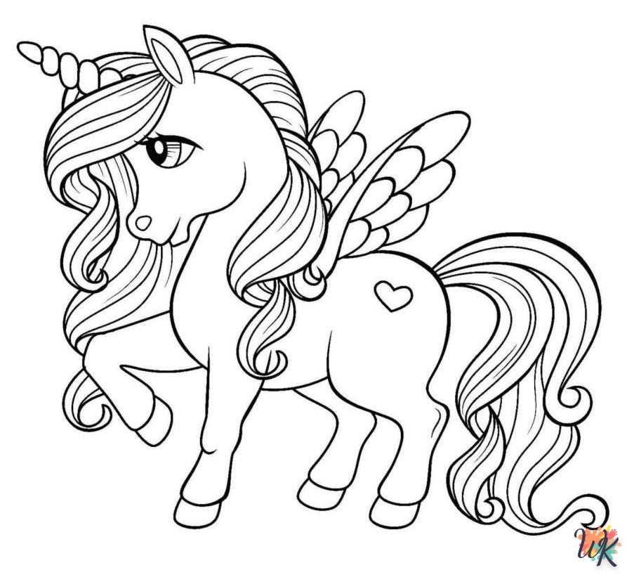 Unicorn cards coloring pages