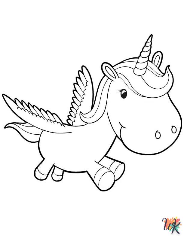 easy Unicorn coloring pages