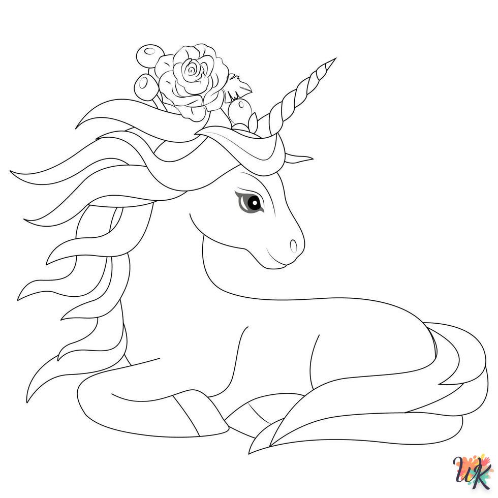 Unicorn coloring pages easy