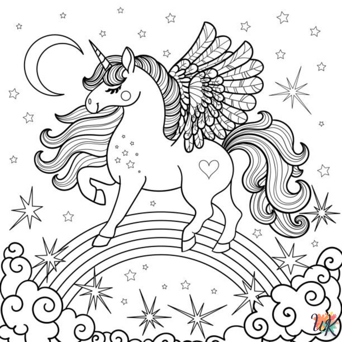 Unicorn ornament coloring pages