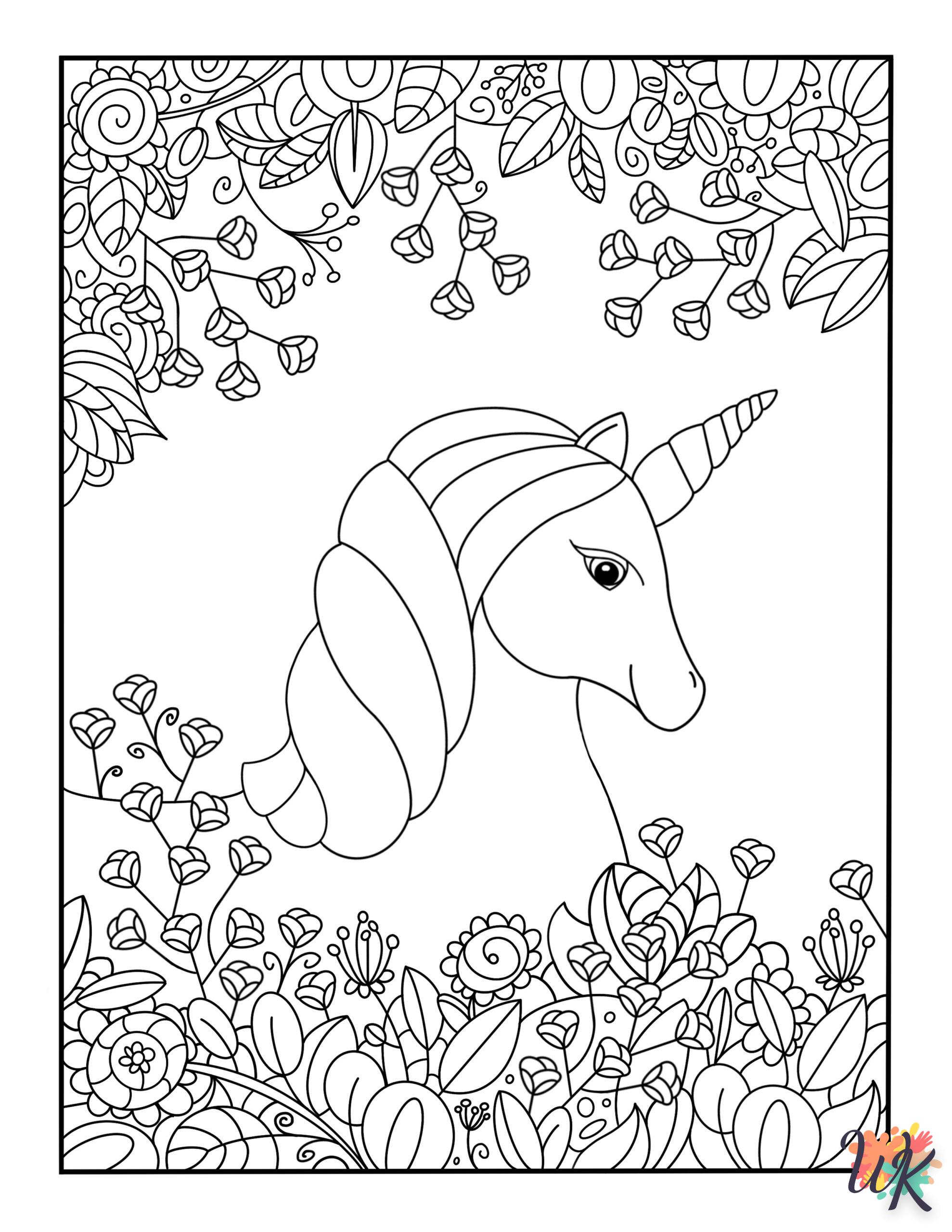 free Unicorn coloring pages for kids