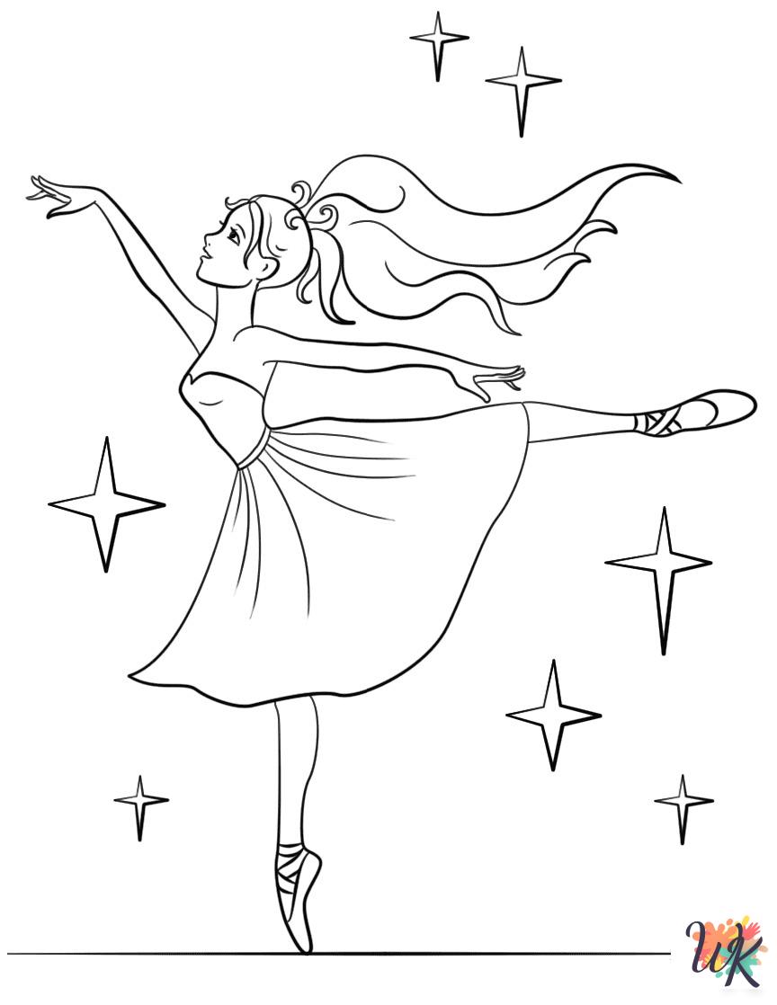 Ballerina decorations coloring pages 1