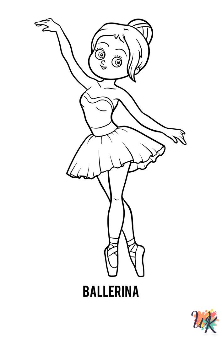free adult Ballerina coloring pages