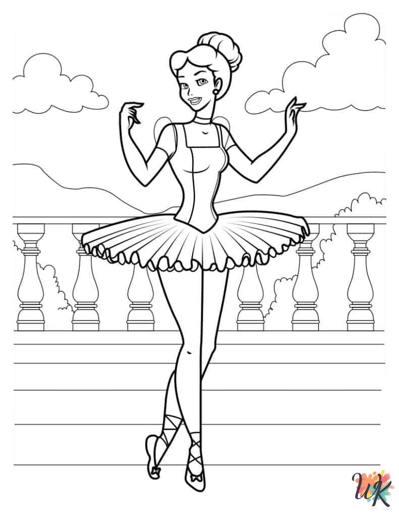 Ballerina adult coloring pages