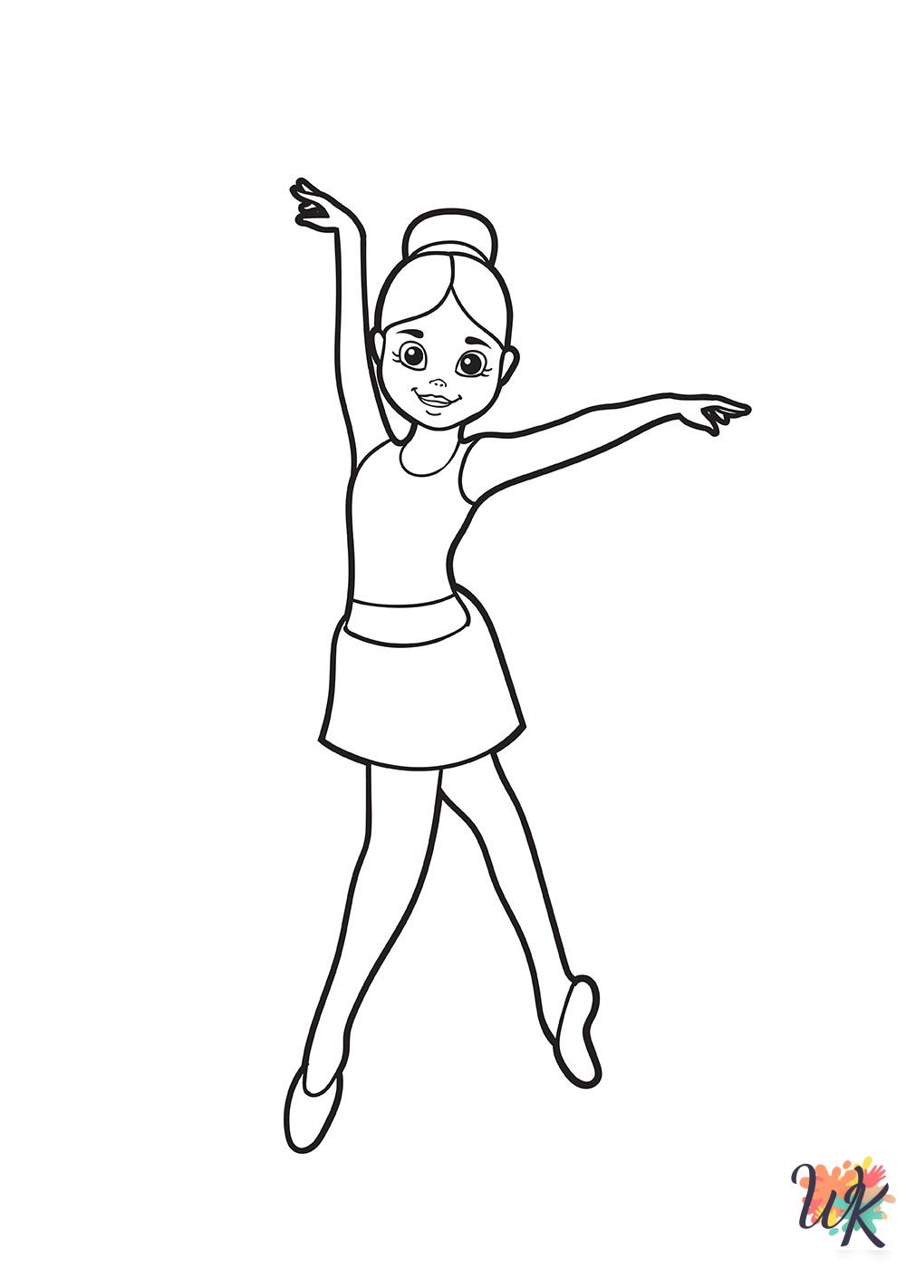 Ballerina free coloring pages 1