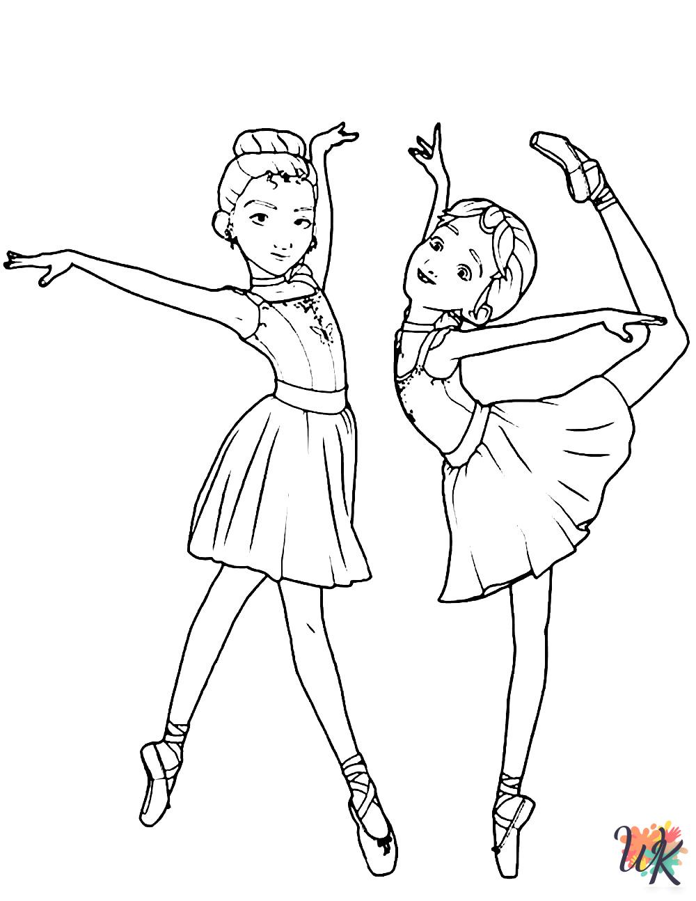 Ballerina cards coloring pages
