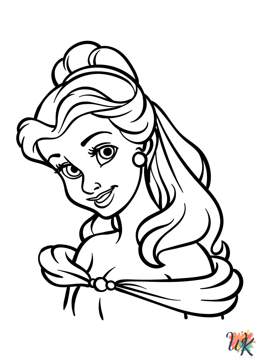 free adult Belle coloring pages