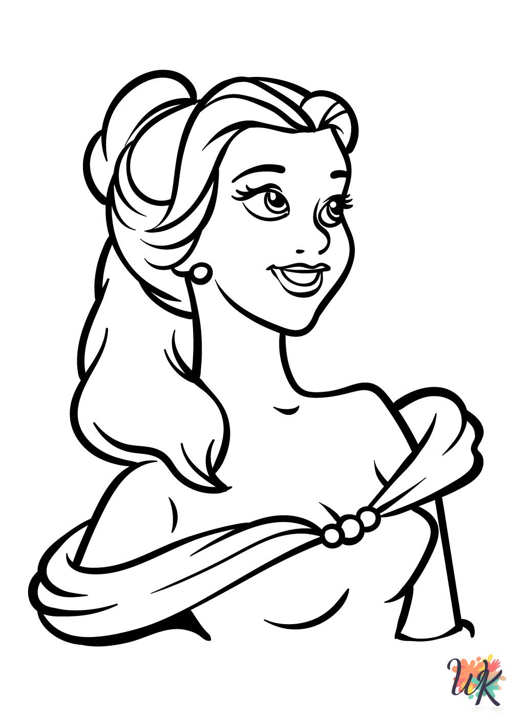 free printable Belle coloring pages