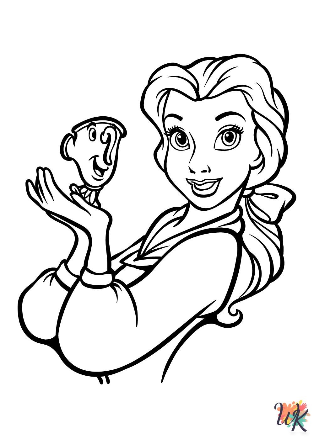 free Belle coloring pages for kids