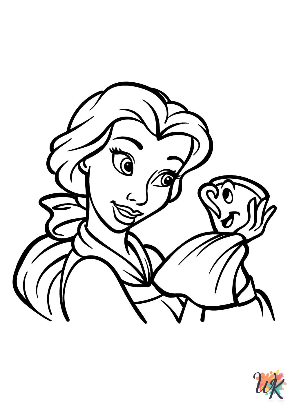 free adult Belle coloring pages