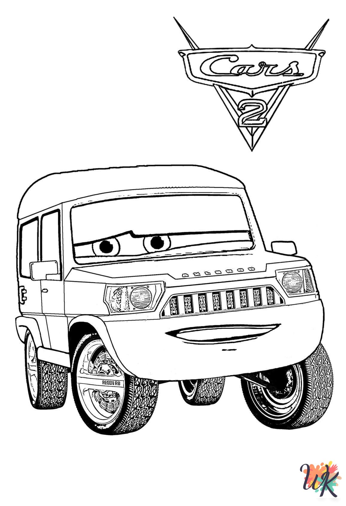 Cars Movie themed coloring pages