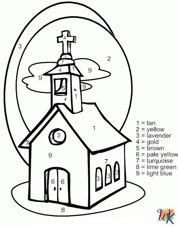 Church ornament coloring pages