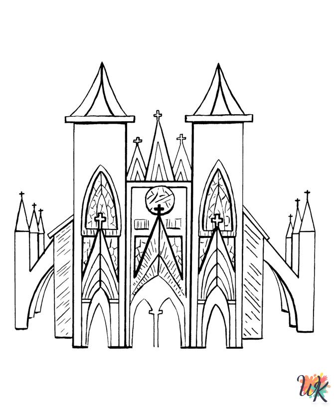 free Church coloring pages printable