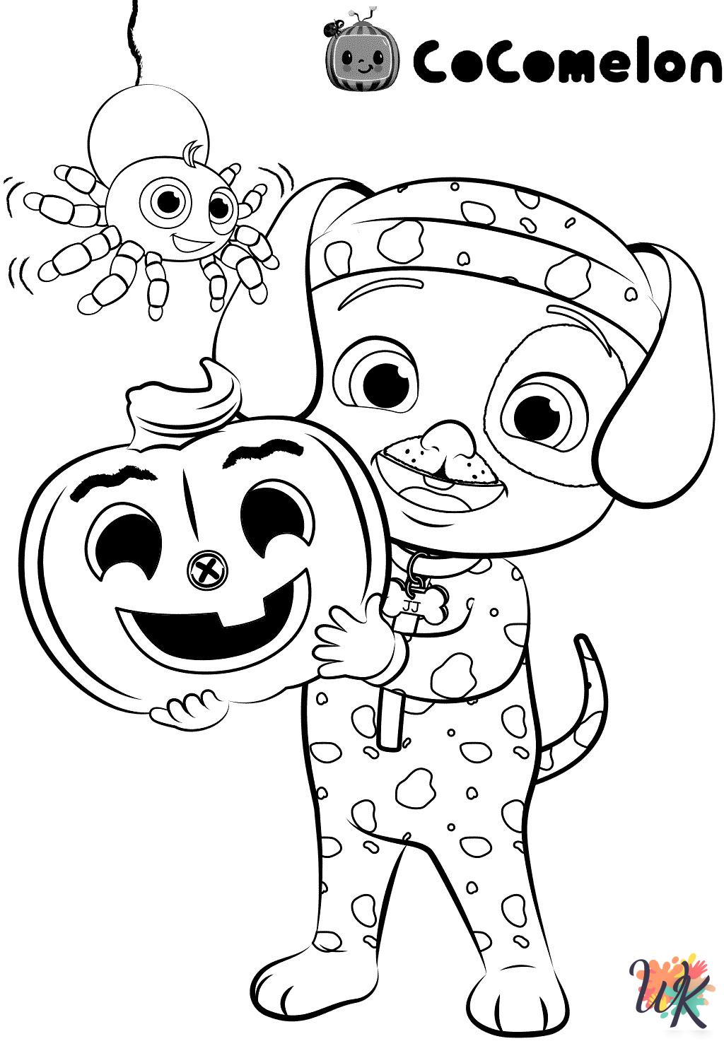 detailed Cocomelon coloring pages for adults