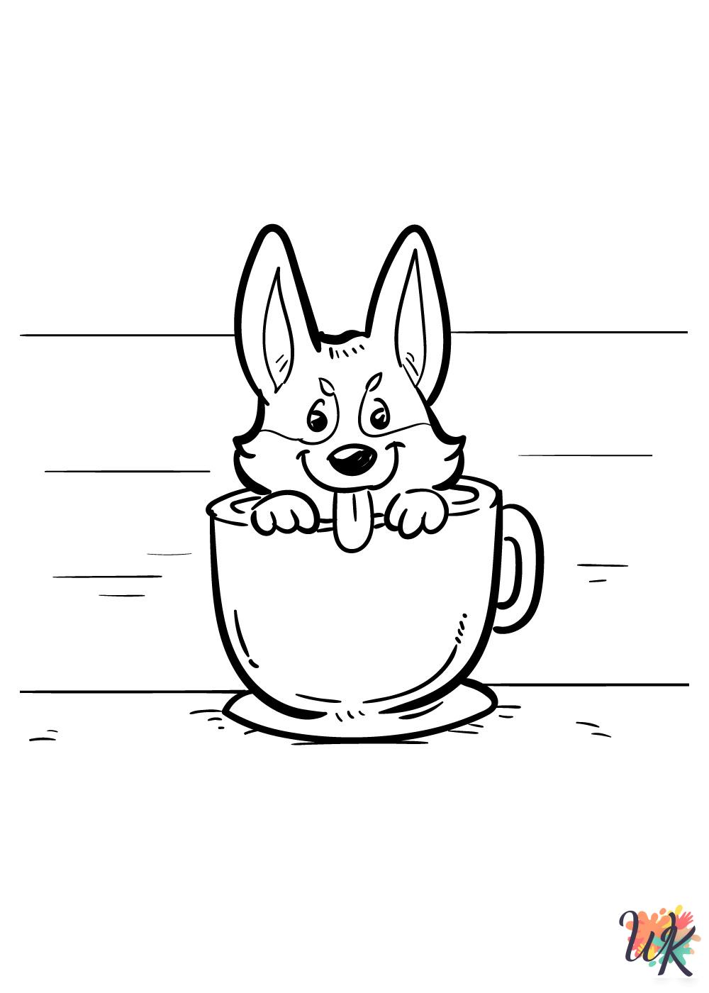 merry Corgi coloring pages