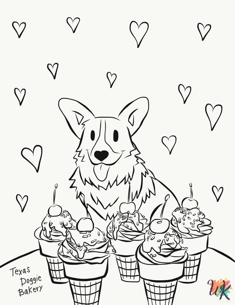 free full size printable Corgi coloring pages for adults pdf