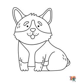 easy Corgi coloring pages