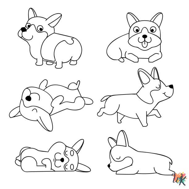 free Corgi coloring pages for adults