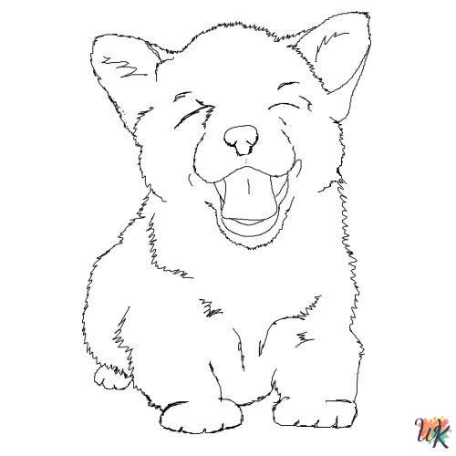 printable Corgi coloring pages for adults