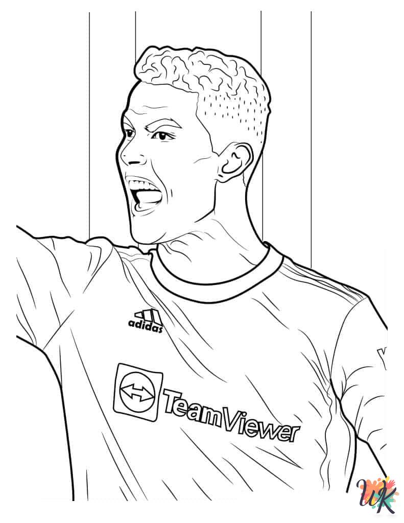 detailed Cristiano Ronaldo coloring pages for adults