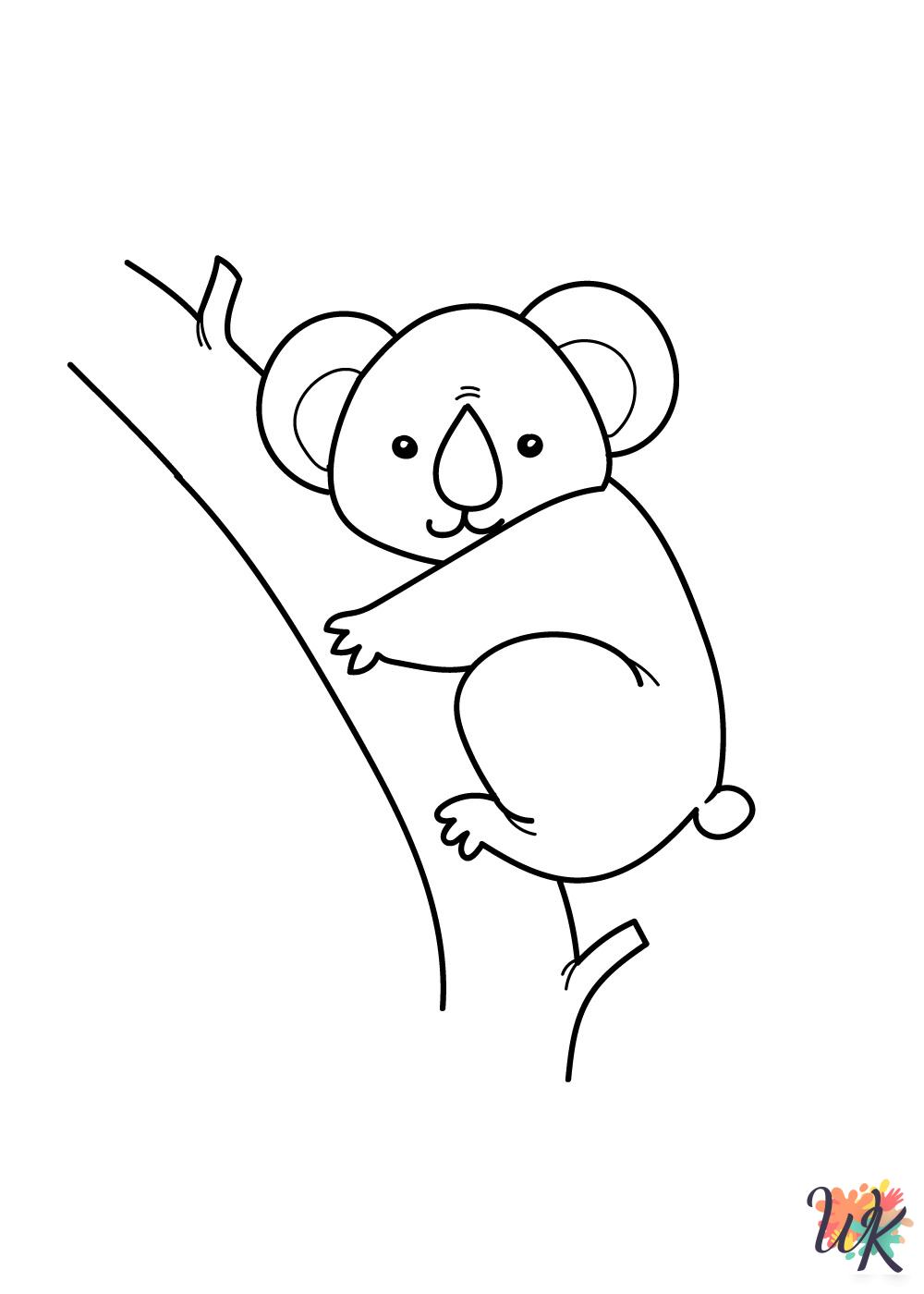 free full size printable Cute Animals coloring pages for adults pdf