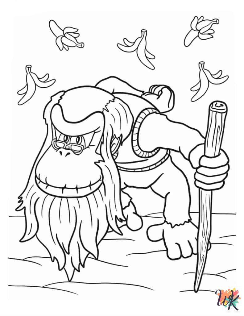 Donkey Kong themed coloring pages